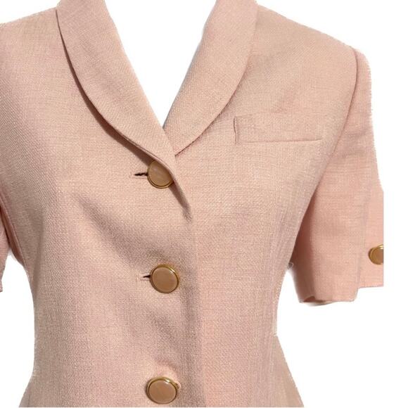 KASPER ASL Vintage pink polyester short sleeve skirt set Size 6 Petite - Picture 4 of 7